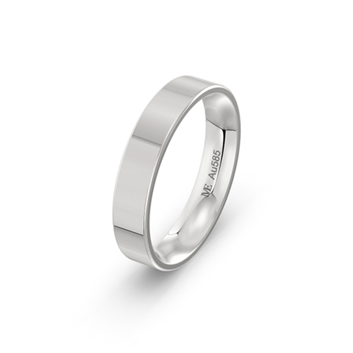 Balto aukso 4 mm vestuvinis žiedas