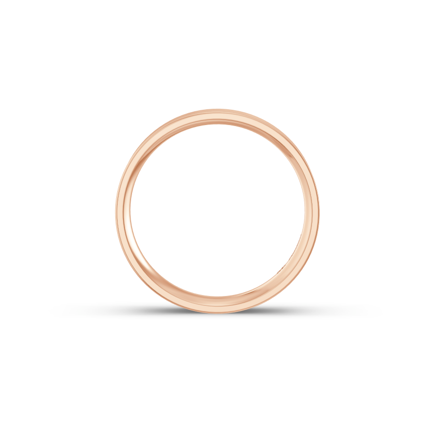 4 mm raudono aukso vestuvinis žiedas su komfortu