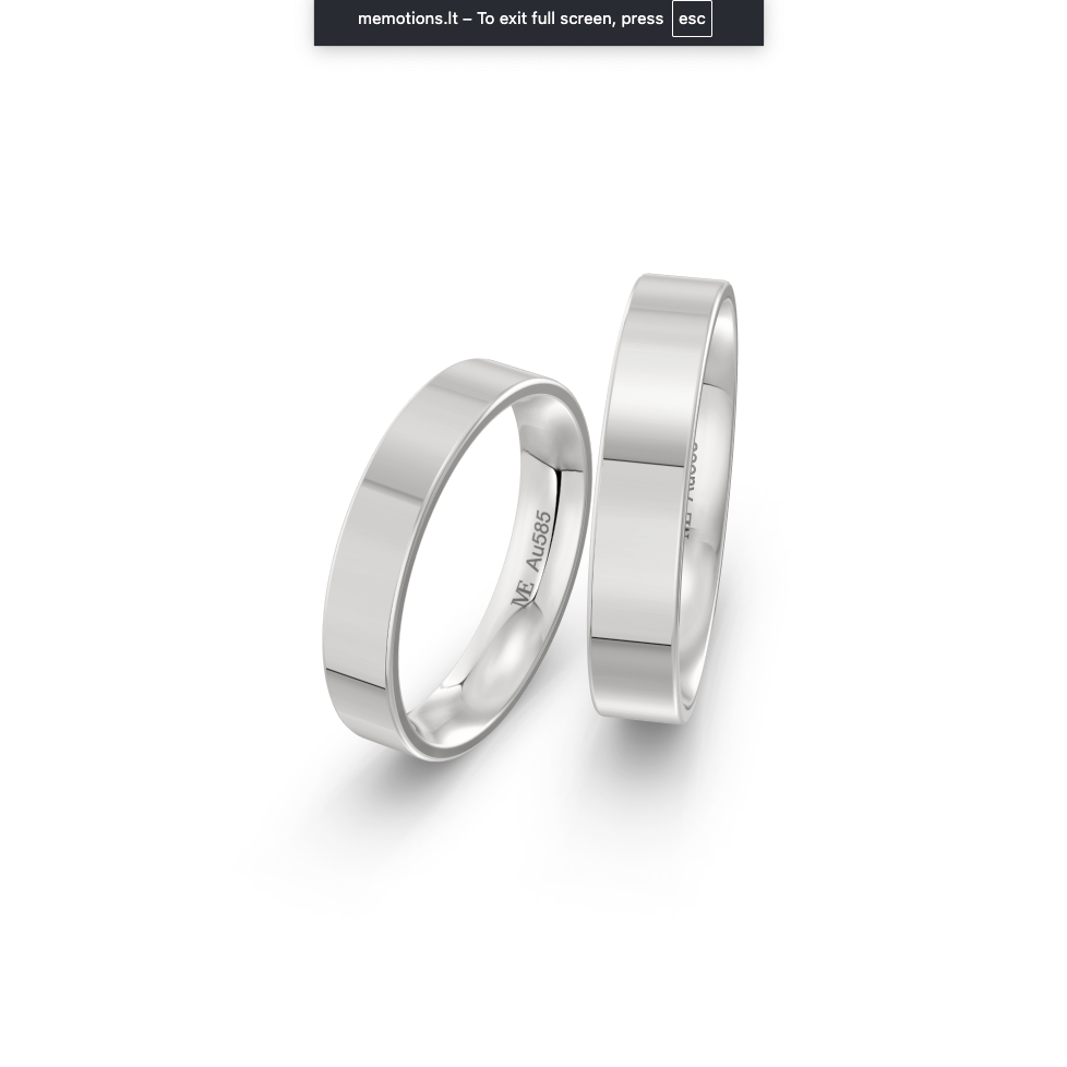 Balto aukso 4 mm vestuvinis žiedas