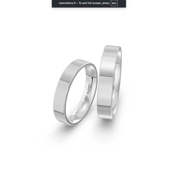 Balto aukso 4 mm vestuvinis žiedas