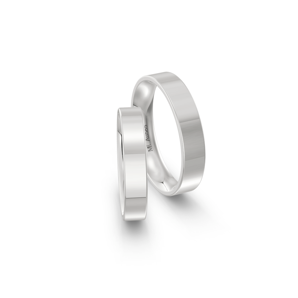 Balto aukso 4 mm vestuvinis žiedas