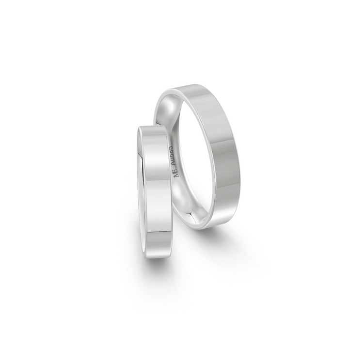 Balto aukso 4 mm vestuvinis žiedas