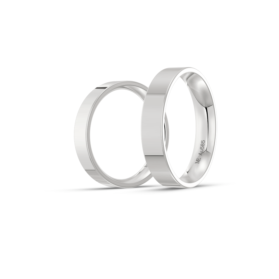 Balto aukso 4 mm vestuvinis žiedas