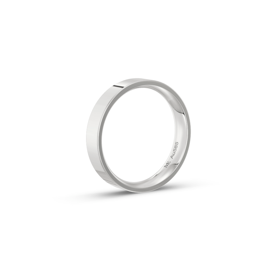 Balto aukso 4 mm vestuvinis žiedas