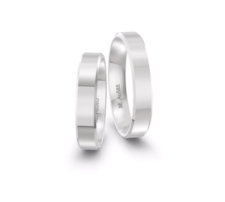 Balto aukso 4 mm vestuvinis žiedas